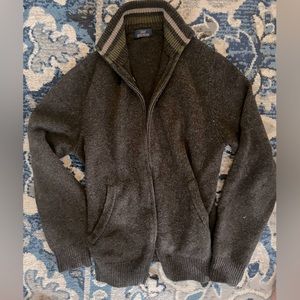 Brooks Brothers Full-Zip Pockets Wool Sweater Cardigan